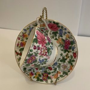 Antique Crown Fine Bone China Cup & Saucer Set With Stand, 1801# 7117